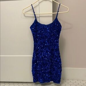 Lucy in the Sky Blue Sequin Mini Dress NWOT size small